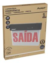 Luminária Emergência Saída Preta 2 Lados 1w Bivolt Avant