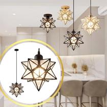 Luminária Estrela 20cm Lustre Pendente Plafon Teto Gimpo KJDD-E-005-PAI