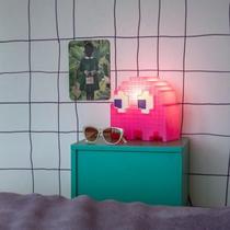 Luminária fantasminha pac-man rosa Luminária fantasminha pac-man rosa