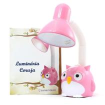 Luminaria flexivel coruja rosa - Zona Criativa Fl Luminaria flexivel coruja rosa - Zona Criativa Fl