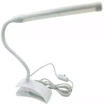 Luminária Flexível Tubo 13 LEDs com Clipe Prendedor Garra FINA