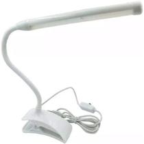 Luminária Flexível Tubo 13 Leds Com Clipe Prendedor Leitura Mesa Garra Fina