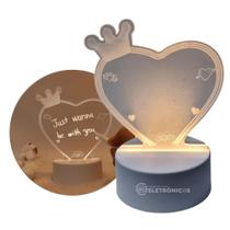 Luminária Formato Lousa 3d Acrílica Quadro Anotações + Caneta Interruptor Liga/Desliga KL1516