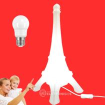 Luminária Formato Torre Eiffel Azul Com Lâmpada Led Branca Perfeito Para Presentear T2030 - USAPDE