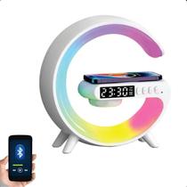 Luminária G-Speaker Branco 10w Som Bluetooth Carregador