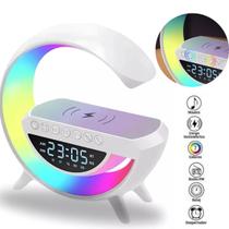 Luminária G Speaker com Relógio Digital - Caixa de Som e Carregador Sem Fio Luminária G Speaker com Relógio Digital - Caixa de Som e Carregador Sem Fio