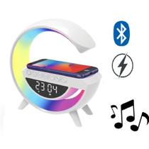 Luminária G Speaker Led Abajur Carrega Por indução C/ Bluetooth Toca Música Alarme - EMB-UTILIT