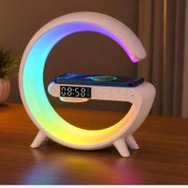 Luminária G Speaker RGB LED com Carregador Indução Wireless, Caixa Som Bluetooth e Despertador Luminária G Speaker RGB LED com Carregador Indução Wireless, Caixa Som Bluetooth e Despertador
