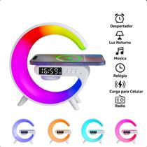 Luminária G-Speaker RGB Som Carregador Indução Bluetooth