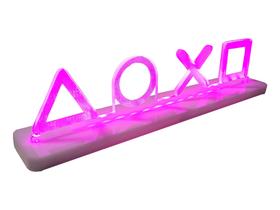 Luminária Gamer Geek PS4 Icon Boy & Girl - Acrílico - LED Luminária Gamer Geek PS4 Icon Boy & Girl - Acrílico - LED