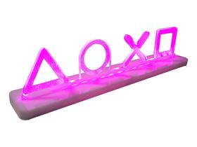 Luminária Gamer Geek PS4 Icon Boy & Girl - Acrílico - LED - MK Displays
