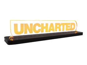 Luminária Gamer Geek Uncharted - Acrílico - LED Laranja - MK Displays
