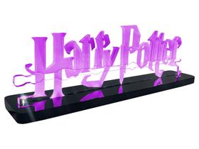 Luminária Geek Harry Potter - Base Acrílico Preto, Iluminação LED