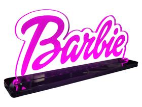Luminária Geek Infantil Barbie - Acrílico Rosa