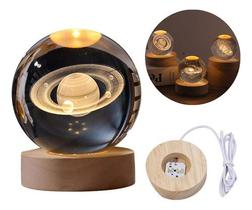 Luminária Globo Bola Vidro Saturno Decoração Mesa Decorativa