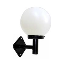 Luminária Globo Braço Reto De Parede Alumínio modelo na cor Preto 20X15Cm