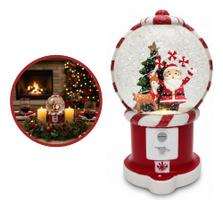 Luminária Globo De Neve Papai Noel Candy Musical Led