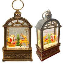 Luminária Globo Neve Lamparina Natal Musical Papai Noel Rena