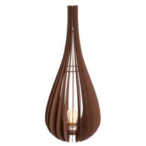 Luminária Gota Chão Madeira Abajur Sala Marrom - Gota 75 Marrom