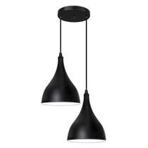 Luminária Gota Dupla Preto Fosco / Branco