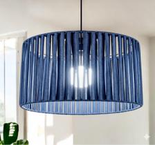 Luminária Grande Corda Náutica Azul 50cm Pendente Teto + Fio Luminária Grande Corda Náutica Azul 50cm Pendente Teto + Fio