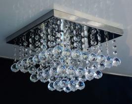 Luminária Grande de Cristal Legítimo K9 Alto Brilho Para Quarto e Sala - Casa Cristalle