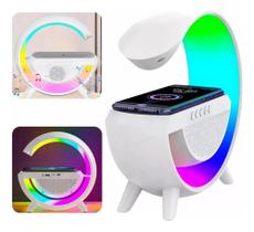 Luminária Gspeaker Carregador Indução Bluetooth Caixa De Som Colorida