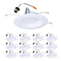 Luminária HALO LTE de 5/6 polegadas para interior e exterior LED 3000K, pacote com 12