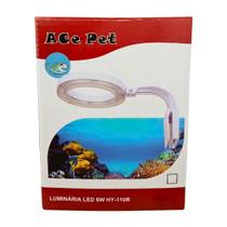 Luminaria HY-110R Led Redonda 6w de 11cm para Aquários Betteiras e Tanques Ace Pet