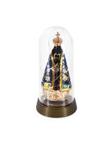 Luminária Imagem Nossa Senhora Aparecida Padroeira Do Brasil com Redoma Led Branco Quente Grande 19 cm Luminária Imagem Nossa Senhora Aparecida Padroeira Do Brasil com Redoma Led Branco Quente Grande 19 cm