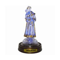 Luminária Imagem Santo Antônio Santo Casamenteiro Padroeiro com Luzes de LED Azul