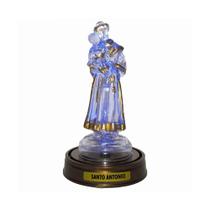 Luminária Imagem Santo Antônio Santo Casamenteiro Padroeiro com Luzes de LED Azul