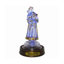 Luminária Imagem Santo Antônio Santo Casamenteiro Padroeiro com Luzes de LED Azul