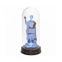 Luminária Imagem Santo Expedito Com Redoma E Luzes Led Azul Luminária Imagem Santo Expedito Com Redoma E Luzes Led Azul