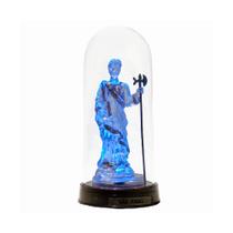 Luminária Imagem São Judas Tadeu Luminária Patrono Das Causas Perdidas Redoma e Luzes de LED Azul Luminária Imagem São Judas Tadeu Luminária Patrono Das Causas Perdidas Redoma e Luzes de LED Azul