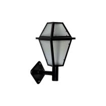 Luminária Imperial Braço Reto De Parede Alumínio na tonalidade Preto 38Cm