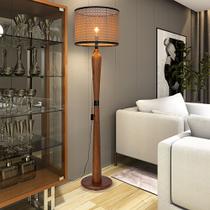 Luminária Imperial De Chão Detalhe Preto Cúpula Tela