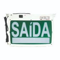Luminária Indicativa de Saída Verde 26x19cm 1 Face Satte