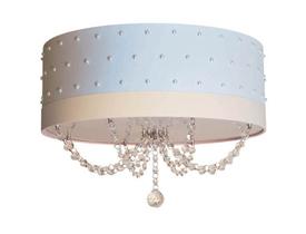 Luminária Infantil 40x15 Quarto Menina Pérolas Com Cristal Azul