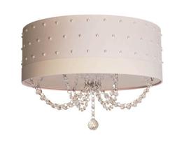 Luminária Infantil 40x15 Quarto Menina Pérolas Com Cristal Branco