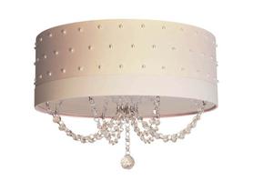 Luminária Infantil 40x15 Quarto Menina Pérolas Com Cristal Cru