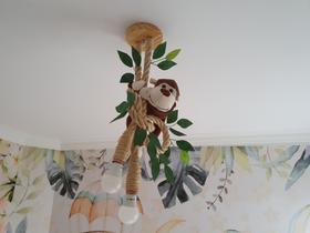 Luminária infantil de teto safari macaco escuro com folhagens - Quiosque artigos infantis