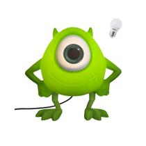 Luminária Infantil Mike Wazowski com Lâmpada LED Abajur Decoração Personagem Monstros SA Disney