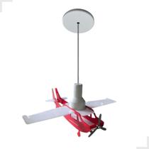 Luminária Infantil Pendente - Avião Vermelho - Quarto Criança Menino Luminária Infantil Pendente - Avião Vermelho - Quarto Criança Menino