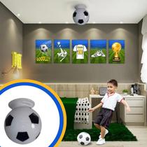 Luminária Infantil Pendente Bola Futebol Preto E Branco 20x20 Luminária Infantil Pendente Bola Futebol Preto E Branco 20x20