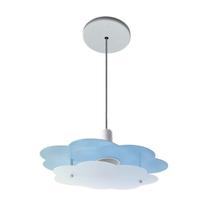 Luminária Infantil Pendente Nuvem Céu Quarto Criança Azul Bebê Bivolt E27 Teto Lustre