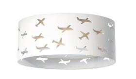 Luminária Infantil Plafon Aviões Duplo 50x16cm Cáqui