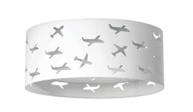 Luminária Infantil Plafon Aviões Duplo Cinza 40x16