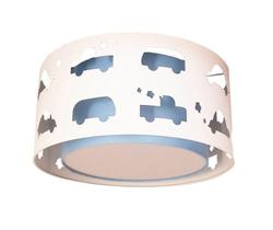 Luminária Infantil Plafon Carrinhos Azul bebê 30x16