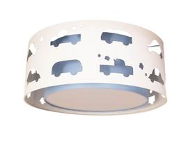 Luminária Infantil Plafon Carrinhos Azul bebê 40x16